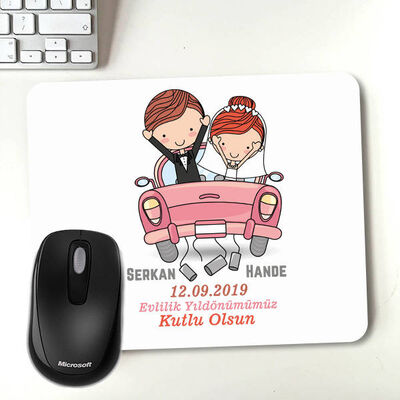 Evlendik Mutluyuz Kişiye Özel Mousepad - 1