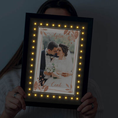 Evlilere Özel Fotoğraflı Işıklı Tablo - 4