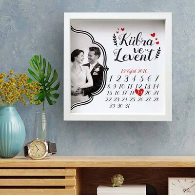 Evlilik Yıldönümü Hediyesi Fotoğraflı Çerçeve - 3