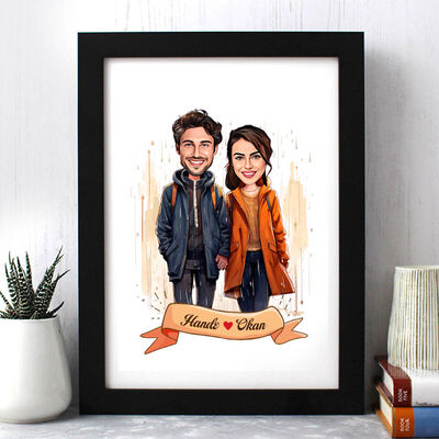 Eylül Ayında Aşk Karikatürlü Çerçeve - 1