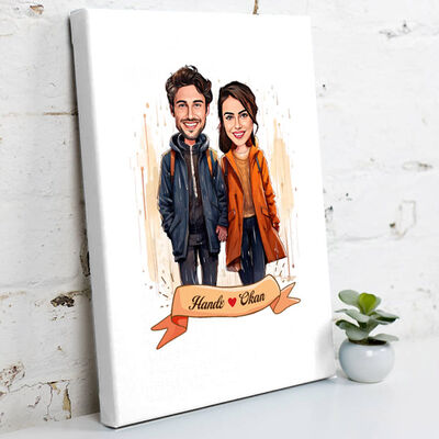 Eylül Ayında Aşk Karikatürlü Kanvas - 1