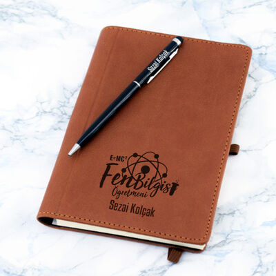 Fen Bilgisi Öğretmenine Hediye Defter ve Kalem Seti - 1