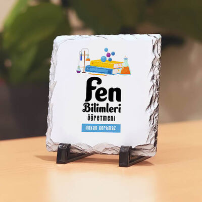 Fen Bilimleri Öğretmenlerine Hediye Taş Baskı - 1