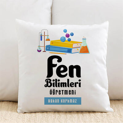 Fen Bilimleri Öğretmenlerine Özel İsimli Yastık - 1