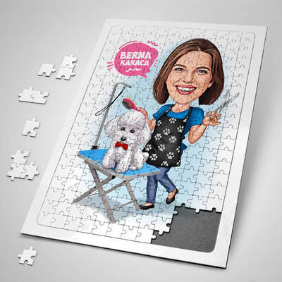 Fino Köpekli Hatun Karikatürlü Puzzle - 1