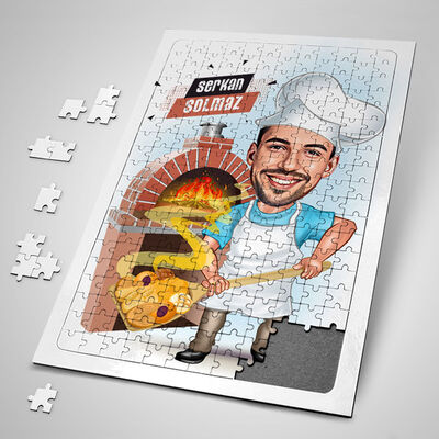 Fırıncı Erkek Karikatürlü Puzzle - 1