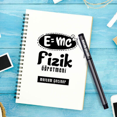 Fizik Öğretmeni Temalı Defter ve Kalem - 1