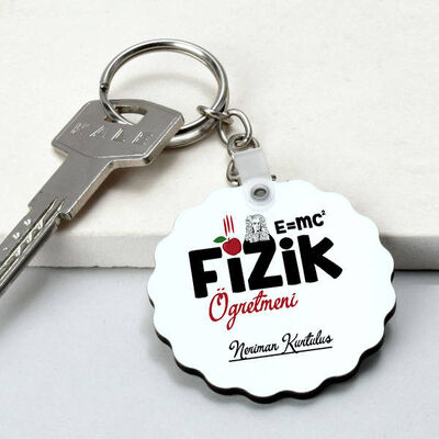Fizik Öğretmenine Hediye Papatya Anahtarlık - 1