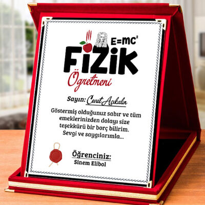 Fizik Öğretmenine Hediye Plaket - 1