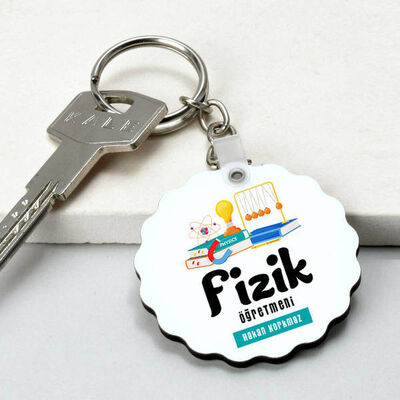 Fizik Öğretmenlerine Hediye Papatya Anahtarlık - 1