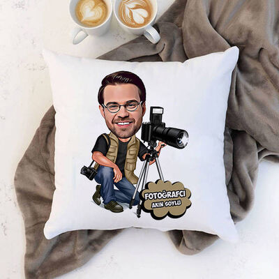 Fotoğrafçı Karikatürlü Yastık - 1