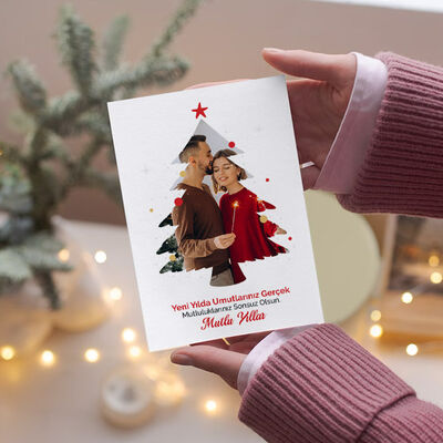 Fotoğraflı Çam Ağacı Kişiye Özel Kartpostal - 3