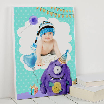 Fotoğraflı Erkek Bebek Kanvas Tablo - 1