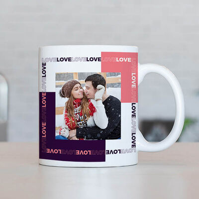 Fotoğraflı Love Sevgili Bardağı - 1