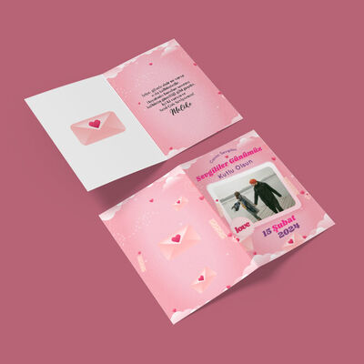 Fotoğraflı Sevgililer Günü Hediyesi Kartpostal - 3