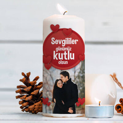 Fotoğraflı Sevgililer Günü Mumu - 1
