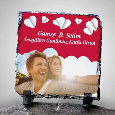 Fotoğraflı Sevgililere Özel Taş Baskı - 1