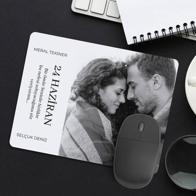 Fotoğraflı Sevgiliye Hediye Aşk Mousepad - 3