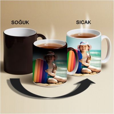 Kişiye Özel İki Fotoğraflı Sihirli Kupa Bardak - 3