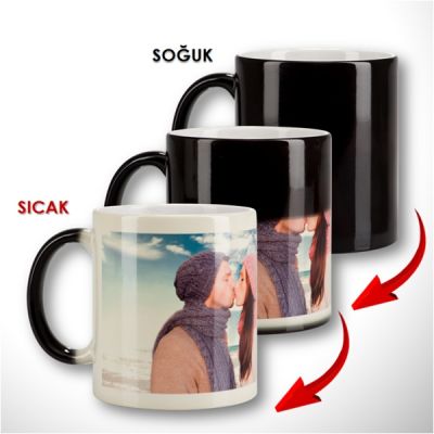 Kişiye Özel İki Fotoğraflı Sihirli Kupa Bardak - 4