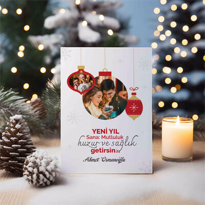 Fotoğraflı Yılbaşı Süsleri Kartpostal - 4