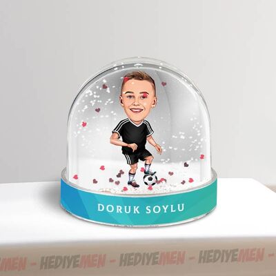 Futbol Sever Çocuk Karikatürlü Kar Küresi - 2