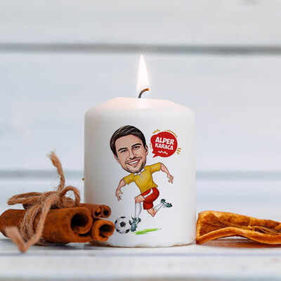 Futbol Sever Erkek Karikatürlü Mum - 1
