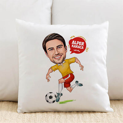 Futbol Sever Erkek Karikatürlü Yastık - 2