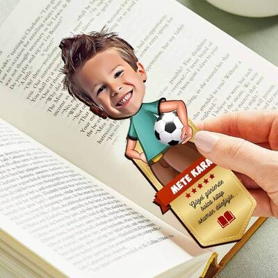 Futbolcu Çocuk Karikatürlü Kitap Okuma Ayracı - 1