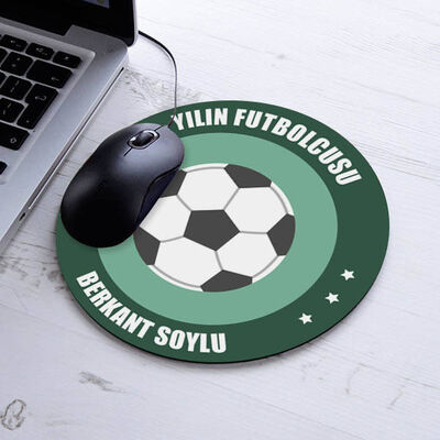 Futbolcuya Hediye İsme Özel Yuvarlak Mousepad - 1
