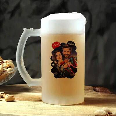 Gecenin Süper Çiftleri Karikatürlü Bira Bardağı - 1