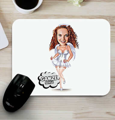 Gelin Kız Karikatürlü Mouse Pad - 1