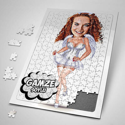 Gelin Kız Karikatürlü Puzzle - 1