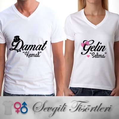 Gelin ve Damat Sevgili Tişörtü - 1