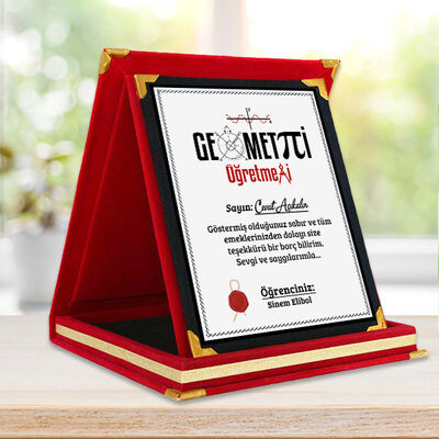 Geometri Öğretmenine Özel Plaket - 1
