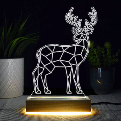 Geyik Tasarımlı 3d Led Lamba - 1