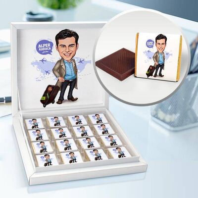 Gezici Erkek Karikatürlü Çikolata Kutusu - 1