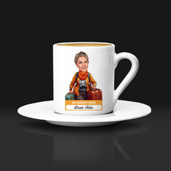 Gezmeyi Seven Anne Karikatürlü Kahve Fincanı - 3