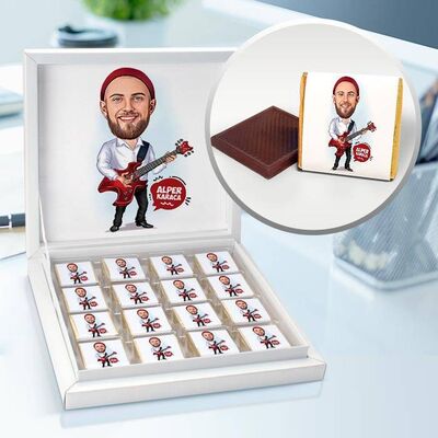 Gitarist Karikatürlü Çikolata Kutusu - 1