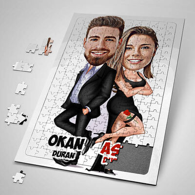 Gizli Ajan Sevgililer Karikatürlü Puzzle - 1