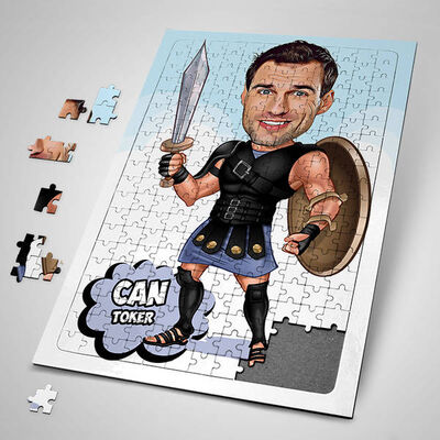 Gladyatör Karikatürlü Puzzle - 1