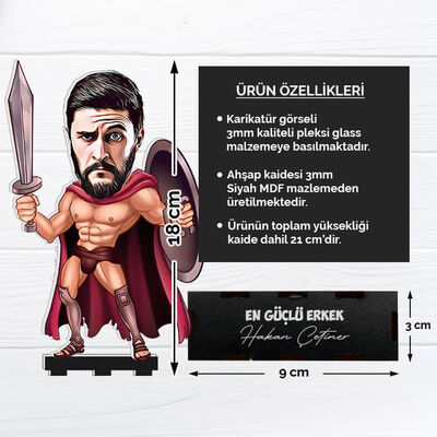 Gladyatör Kişiye Özel Karikatürlü Biblo - 6