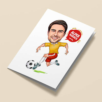 Golcü Karikatürlü Tebrik Kartı - 1