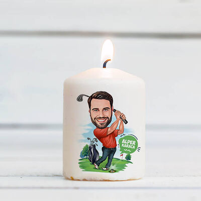 Golf Oynayan Erkek Karikatürlü Mum - 1