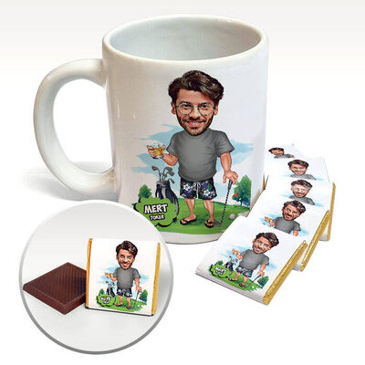 Golf Seven Erkek Karikatürlü Kupa ve Çikolata - 1