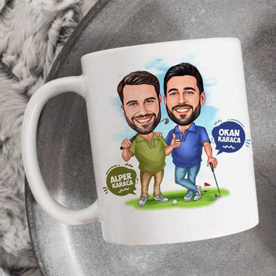 Golf Seven Sıkı Dostlar Karikatürlü Kupa Bardak - 1