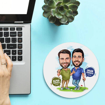 Golf Seven Sıkı Dostlar Karikatürlü Mousepad - 1
