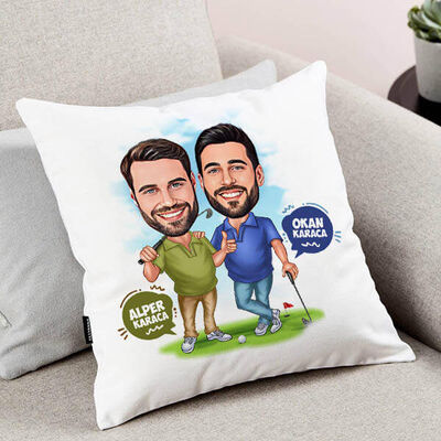 Golf Seven Sıkı Dostlar Karikatürlü Yastık - 1