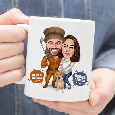 Golf ve Sen Karikatürlü Kupa Bardak - 1