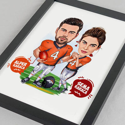 Golf ve Sen Karikatürlü Resim Çerçevesi - 1
